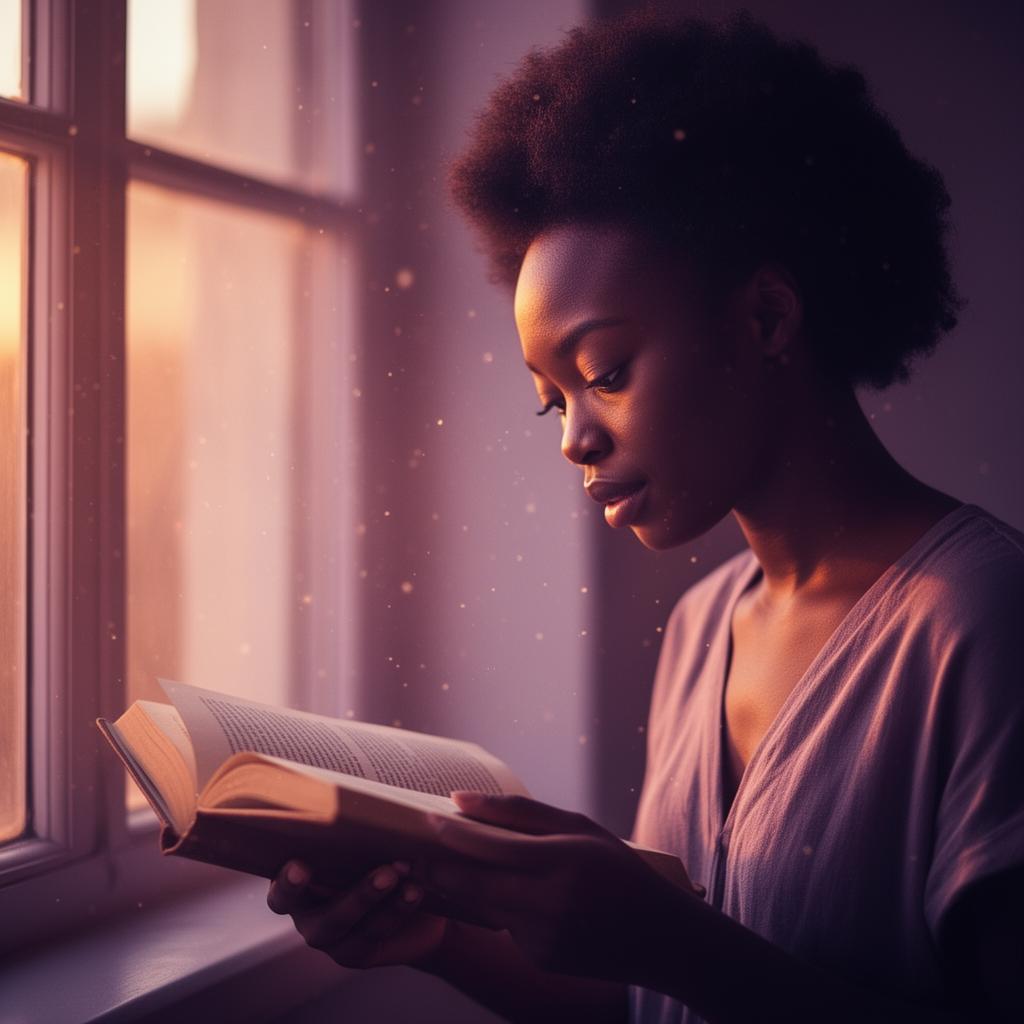Reader in cinematic light